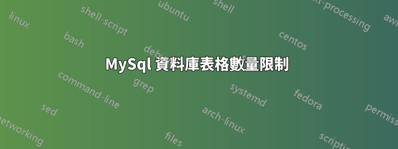 MySql 資料庫表格數量限制