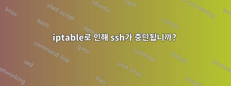 iptable로 인해 ssh가 중단됩니까?