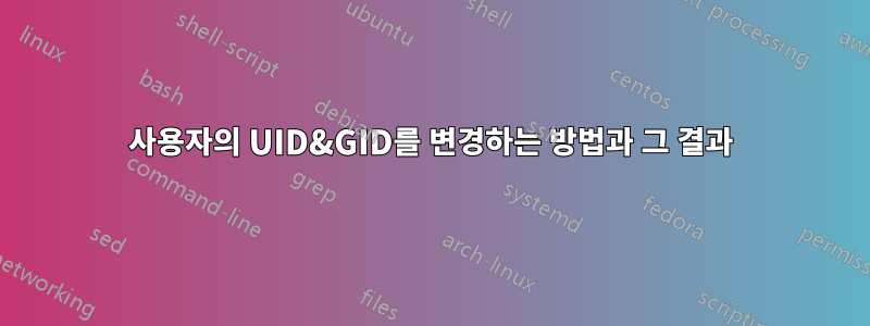 사용자의 UID&GID를 변경하는 방법과 그 결과