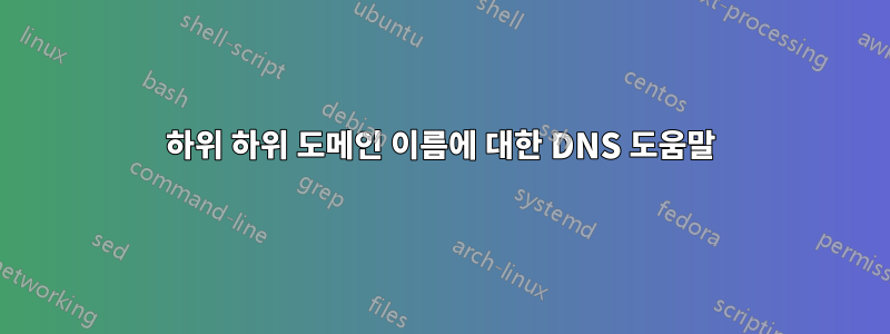 하위 하위 도메인 이름에 대한 DNS 도움말