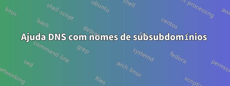 Ajuda DNS com nomes de subsubdomínios