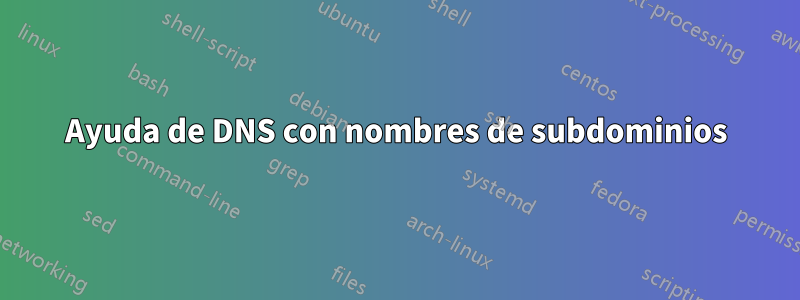 Ayuda de DNS con nombres de subdominios