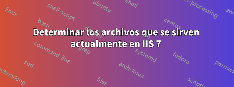 Determinar los archivos que se sirven actualmente en IIS 7