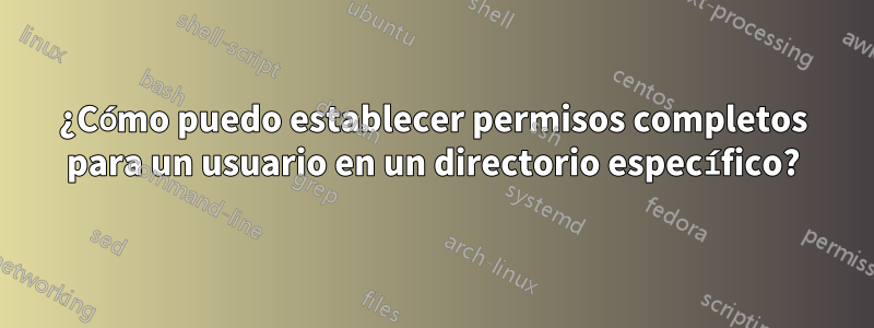 ¿Cómo puedo establecer permisos completos para un usuario en un directorio específico?