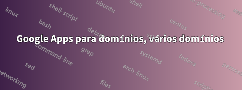 Google Apps para domínios, vários domínios