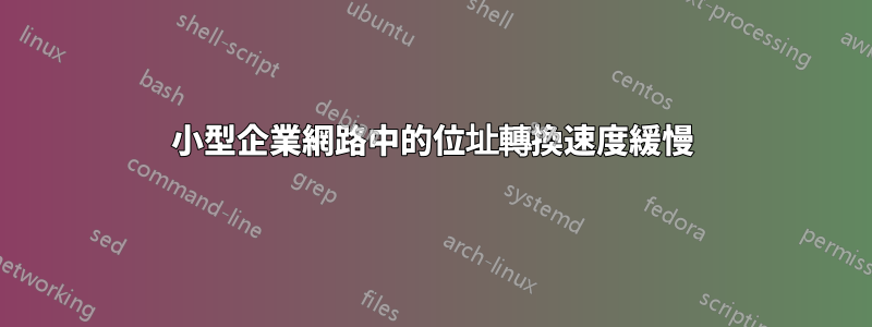 小型企業網路中的位址轉換速度緩慢