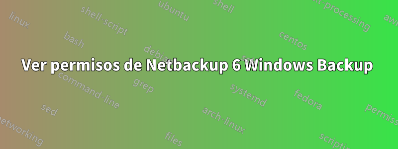 Ver permisos de Netbackup 6 Windows Backup