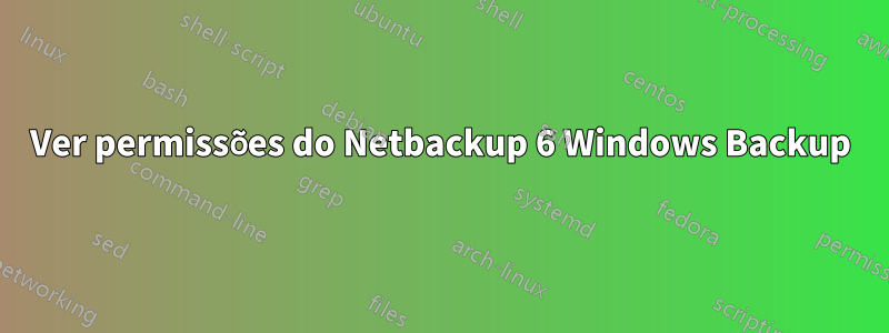 Ver permissões do Netbackup 6 Windows Backup