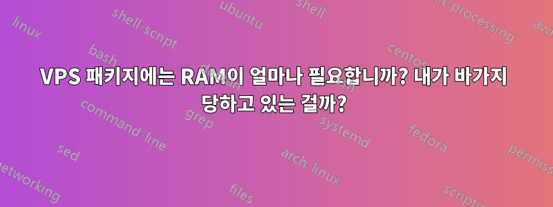 VPS 패키지에는 RAM이 얼마나 필요합니까? 내가 바가지 당하고 있는 걸까?