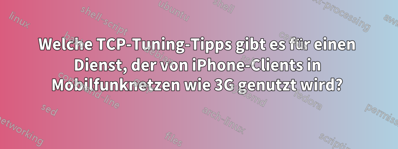 Welche TCP-Tuning-Tipps gibt es für einen Dienst, der von iPhone-Clients in Mobilfunknetzen wie 3G genutzt wird?