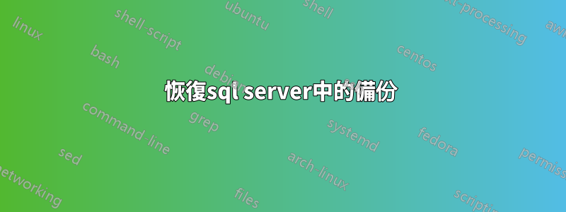 恢復sql server中的備份