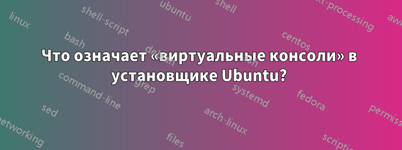 Что означает «виртуальные консоли» в установщике Ubuntu?