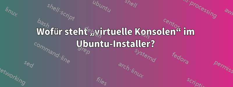 Wofür steht „virtuelle Konsolen“ im Ubuntu-Installer?