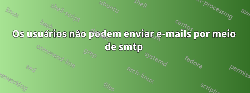 Os usuários não podem enviar e-mails por meio de smtp