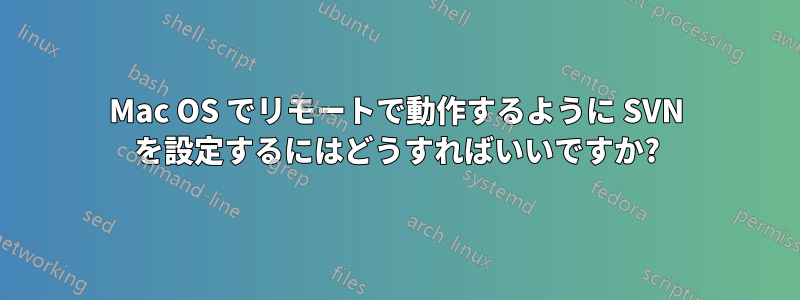 Mac OS でリモートで動作するように SVN を設定するにはどうすればいいですか?