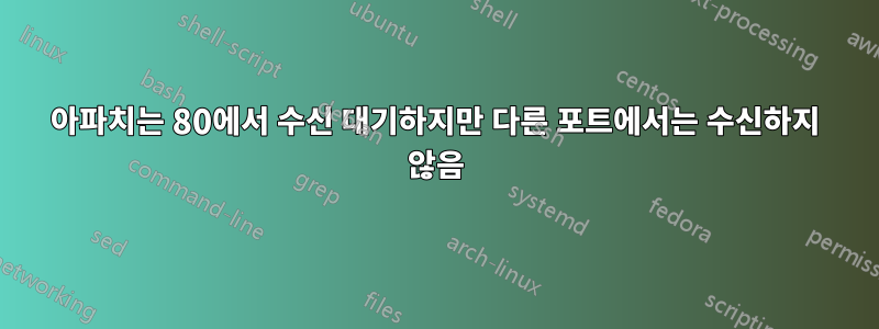 아파치는 80에서 수신 대기하지만 다른 포트에서는 수신하지 않음