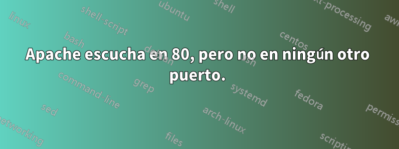 Apache escucha en 80, pero no en ningún otro puerto.