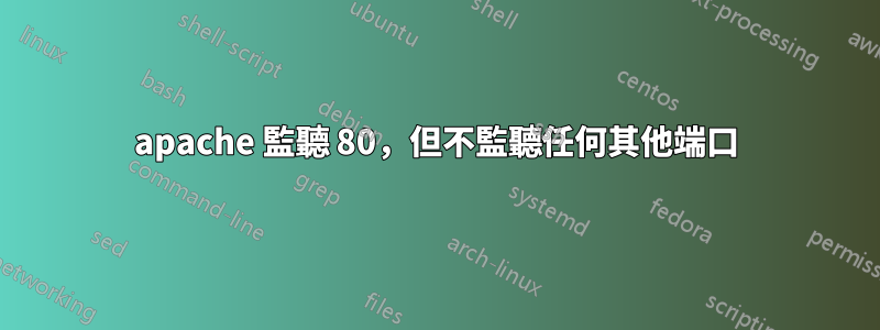 apache 監聽 80，但不監聽任何其他端口