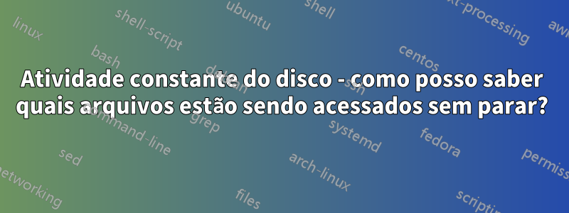 Atividade constante do disco - como posso saber quais arquivos estão sendo acessados ​​sem parar?