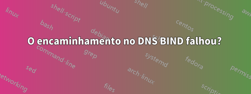 O encaminhamento no DNS BIND falhou?