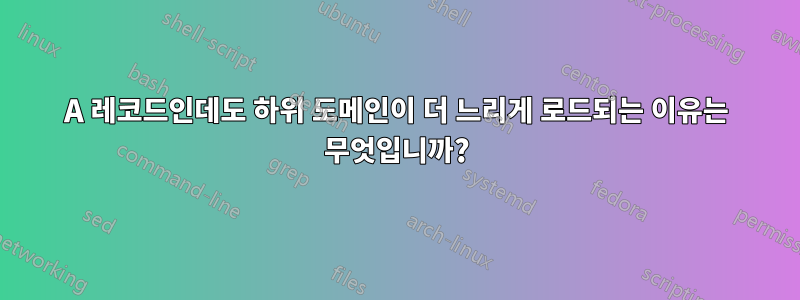 A 레코드인데도 하위 도메인이 더 느리게 로드되는 이유는 무엇입니까?