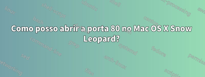 Como posso abrir a porta 80 no Mac OS X Snow Leopard?