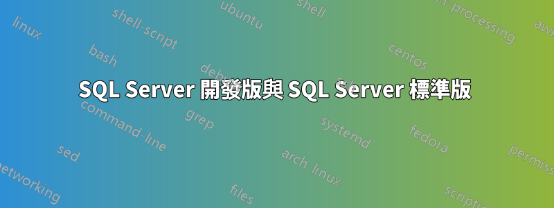 SQL Server 開發版與 SQL Server 標準版