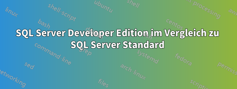 SQL Server Developer Edition im Vergleich zu SQL Server Standard