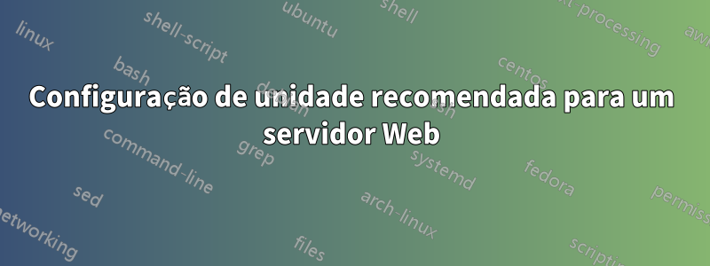 Configuração de unidade recomendada para um servidor Web