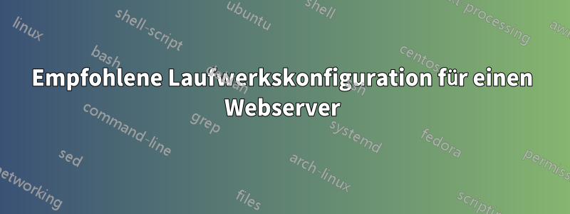 Empfohlene Laufwerkskonfiguration für einen Webserver