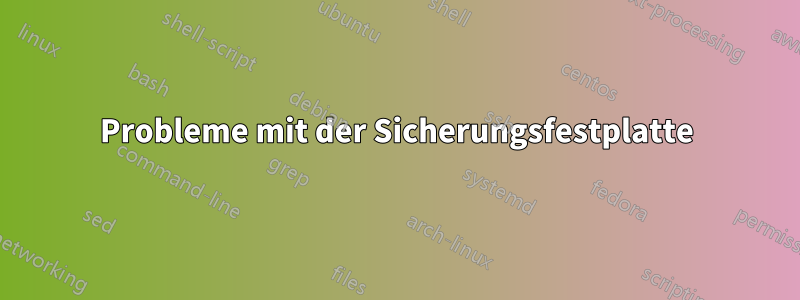 Probleme mit der Sicherungsfestplatte