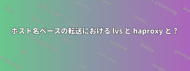 ホスト名ベースの転送における lvs と haproxy と ?