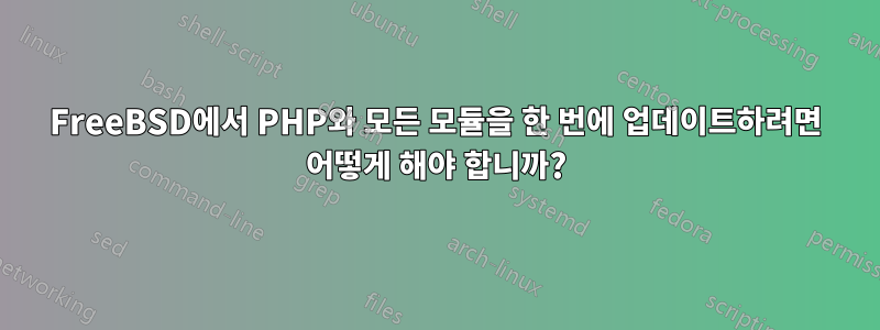 FreeBSD에서 PHP와 모든 모듈을 한 번에 업데이트하려면 어떻게 해야 합니까?