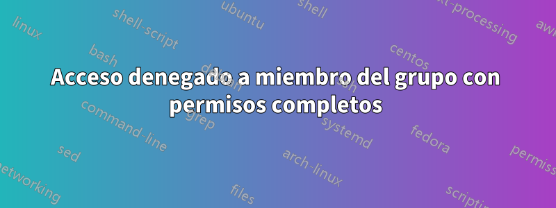 Acceso denegado a miembro del grupo con permisos completos