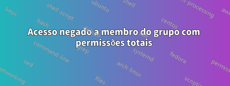 Acesso negado a membro do grupo com permissões totais