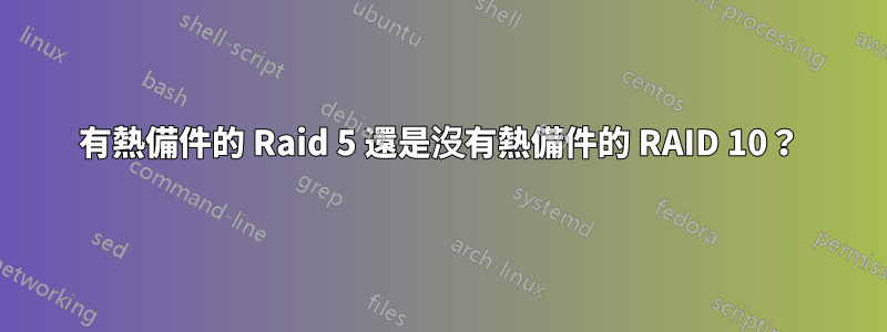 有熱備件的 Raid 5 還是沒有熱備件的 RAID 10？