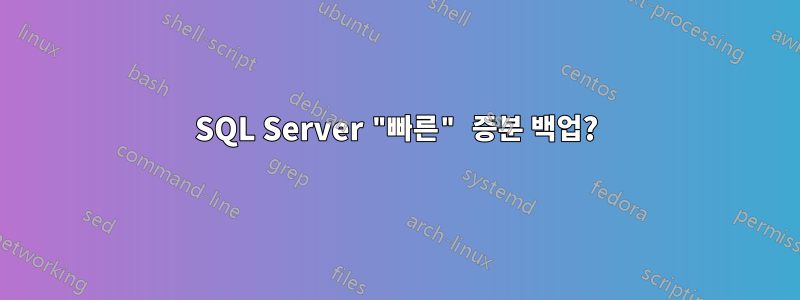 SQL Server "빠른" 증분 백업?