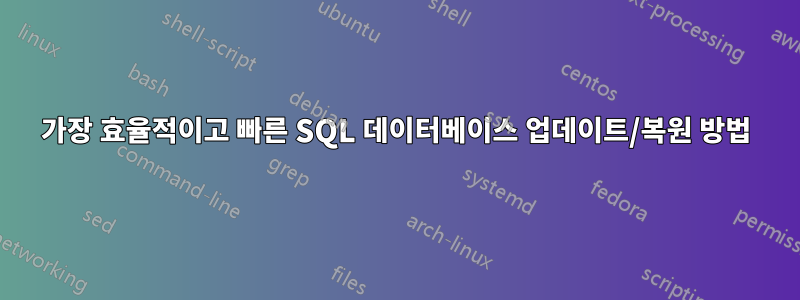 가장 효율적이고 빠른 SQL 데이터베이스 업데이트/복원 방법