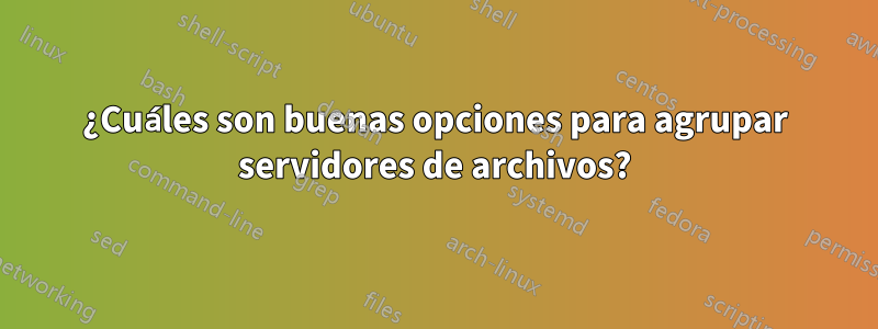 ¿Cuáles son buenas opciones para agrupar servidores de archivos?