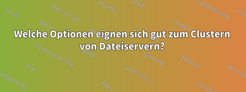 Welche Optionen eignen sich gut zum Clustern von Dateiservern?