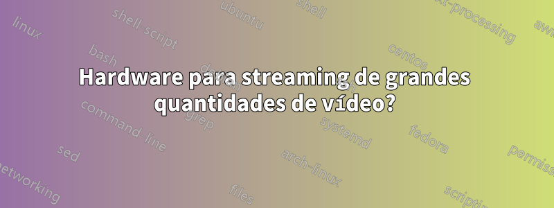 Hardware para streaming de grandes quantidades de vídeo?