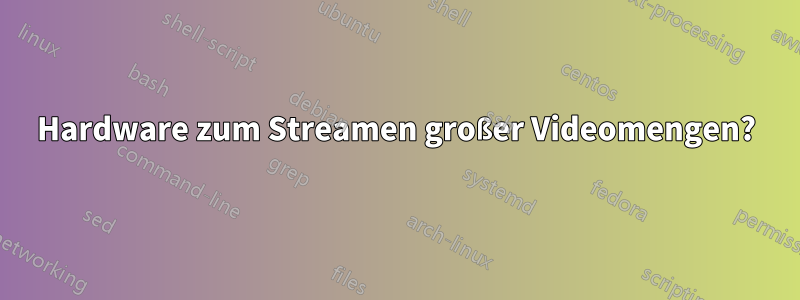 Hardware zum Streamen großer Videomengen?