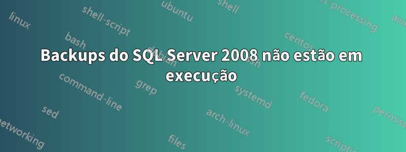 Backups do SQL Server 2008 não estão em execução