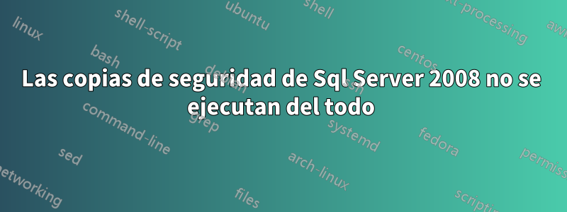 Las copias de seguridad de Sql Server 2008 no se ejecutan del todo