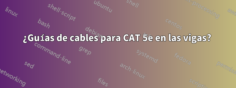 ¿Guías de cables para CAT 5e en las vigas?