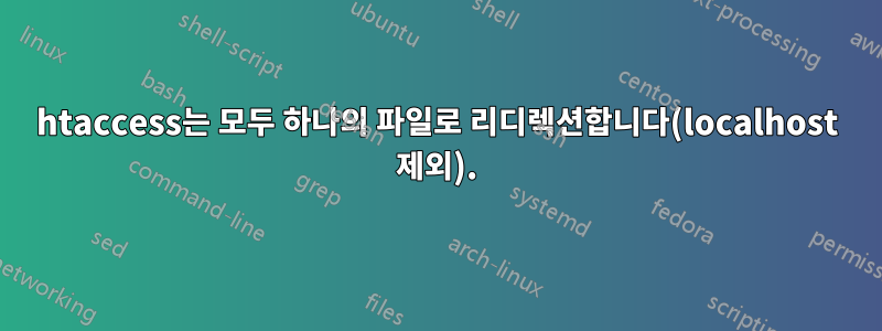 htaccess는 모두 하나의 파일로 리디렉션합니다(localhost 제외).