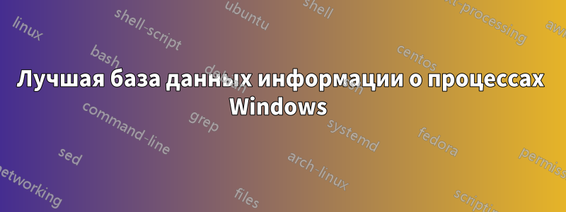 Лучшая база данных информации о процессах Windows 