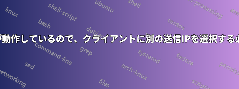 SSHプロキシが動作しているので、クライアントに別の送信IPを選択する必要があります