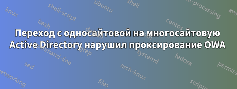 Переход с односайтовой на многосайтовую Active Directory нарушил проксирование OWA