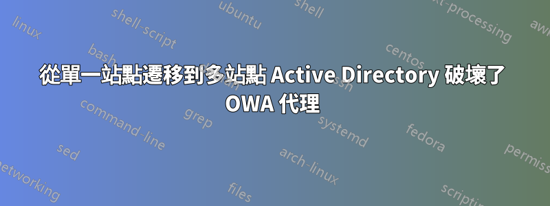 從單一站點遷移到多站點 Active Directory 破壞了 OWA 代理